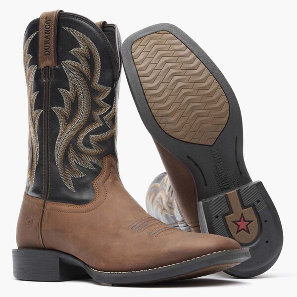 Durango Men's Western Boot, 7 M, 11 in H, Brawny Brown and Black Onyx - DDB0493