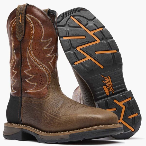 Durango Men's Work Boot, 9.5 M, Steel Toe Toe, 11 in H, Acorn and Cognac, DDB0496 - DDB0496