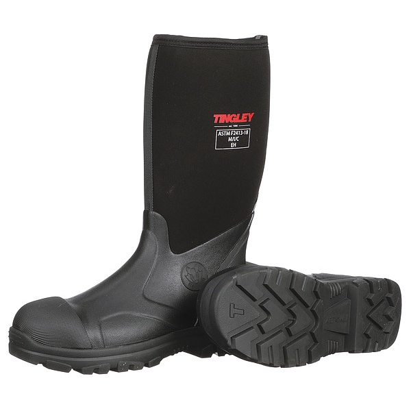 Tingley Men's Tall Rubber Boots, 9 Half Rubber-Neoprene, 15 in H, Black, 87251 - 87251