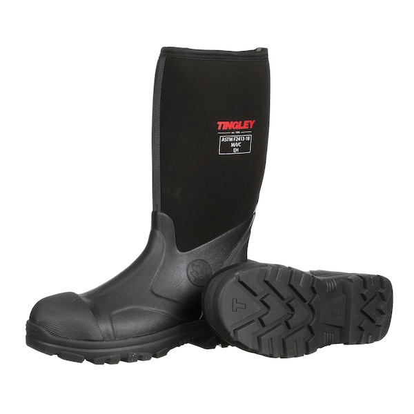 Tingley Men's Tall Rubber Boots, 9 Half Rubber-Neoprene, 15 in H, Black, 87251 - 87251