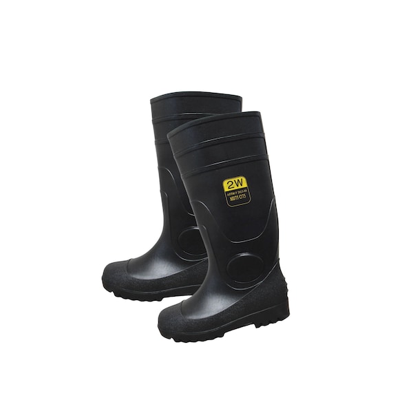 2W International PVC Steel Toe Boots, Size 10 - SST16 10