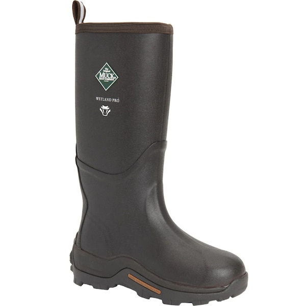 Muck Boot Co Men's Wetland Pro Certified Snake Strike Tall Rubber Boot, Plain Toe, 17" Height, Brown, 8 - WETP900  M  080