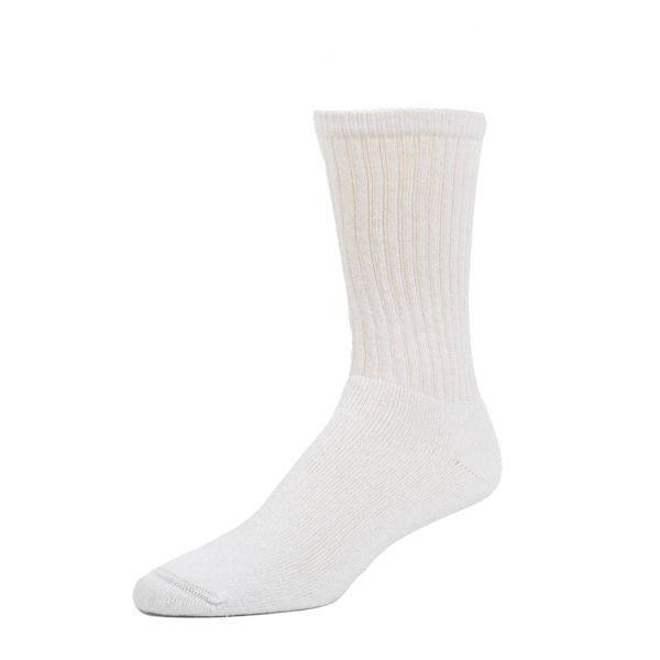 Railroad Sock Men's Crew Socks, Size 6-12 M, White, 8PK - 8080