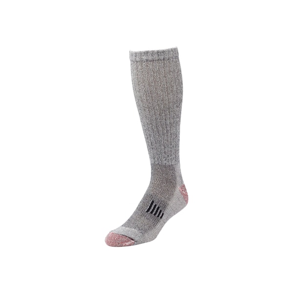 Railroad Sock Over-the-Calf Merino Wool Socks, Size 6-12 M, Grey/Red, 1PR - OD 213 OTC
