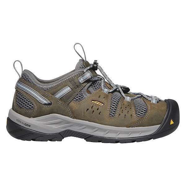 Keen Women's Hiker Shoe, Leather, Mesh Upper, Steel Toe, 3 in H, Blue Fog/Gargoyle, 1023220 - 1023220