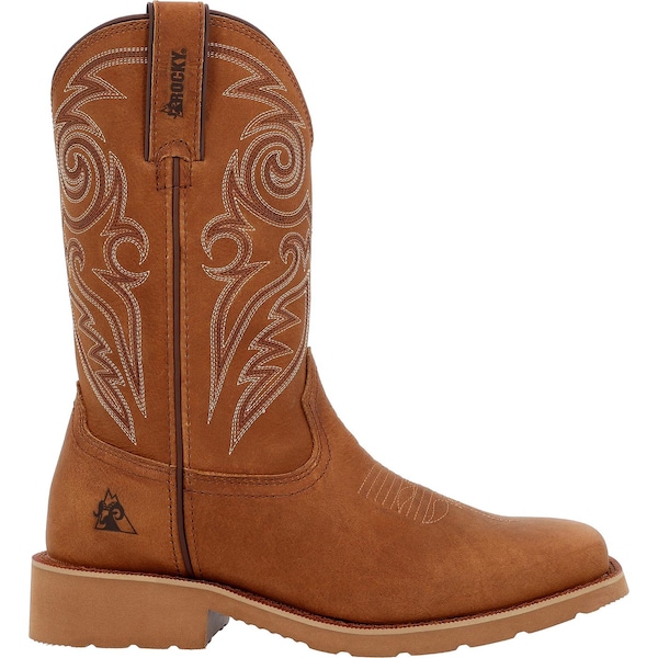 Rocky Western Boot, 12 W, Leather, 12 in H, Cognac - RKW0433