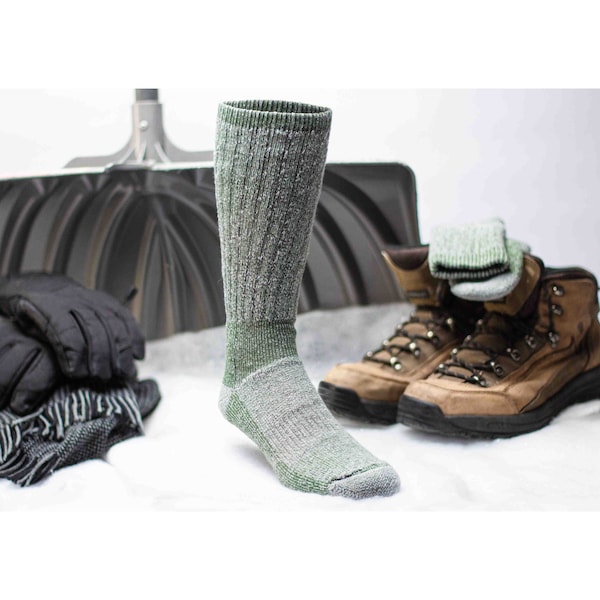 Railroad Sock Merino Wool Boot Crew Socks, Size 6-12 M, Olive, 1PR - 2982 OL
