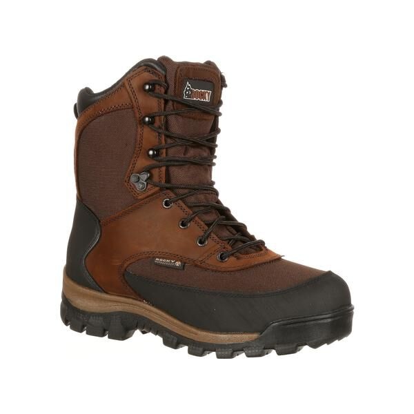 Rocky Core, Men's Waterproof Insulated Outdoor Boot, 13 W, Leather, Nylon, 8 in Height, Dark Brown - FQ0004753