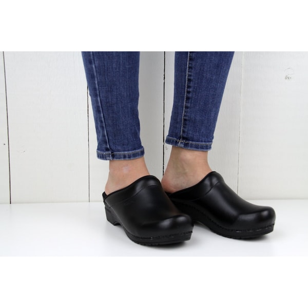 Sanita SONJA PU Women's Open Back Clog in Black, Size 6.5-7, PR - 1500047-002-38