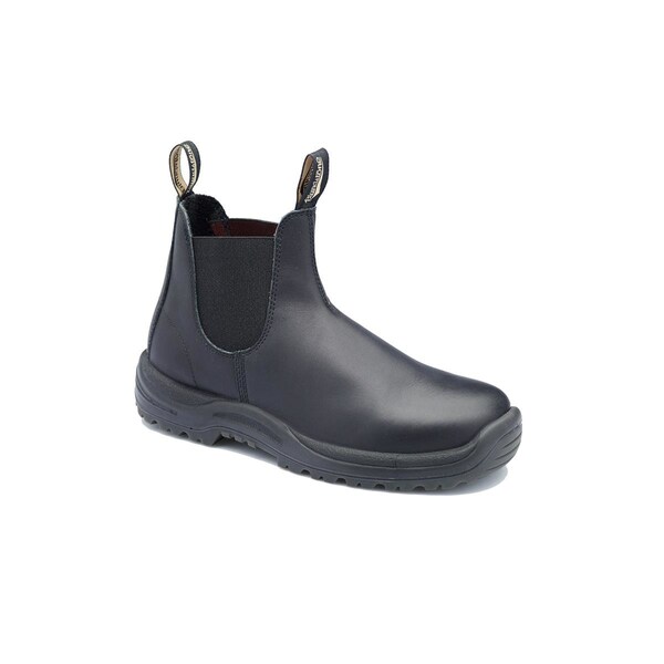 Blundstone Steel Toe Slip-On Elastic Side Boots W/ Kick Guard, Black, Au Size 10.5, Us Size 11.5 - 179-105