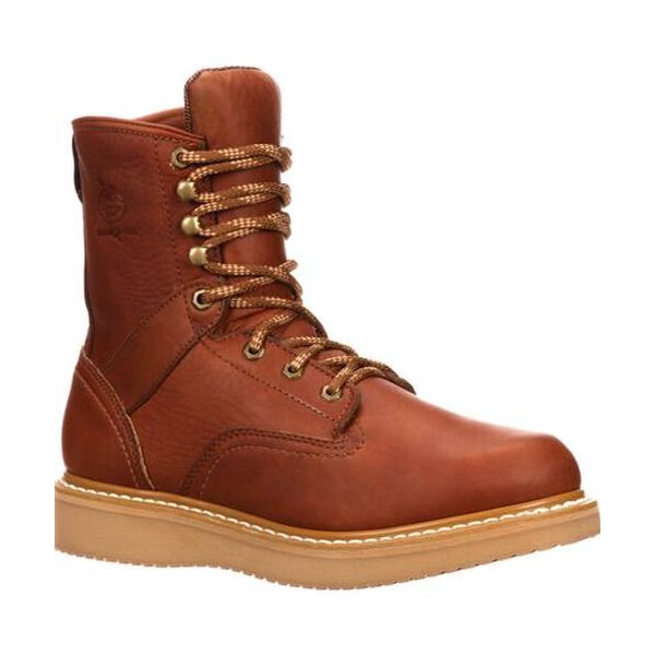 Georgia Boot Men's Wedge Work Boot, 8.5 W, Leather, 8 in Height, Barracuda Gold - G8152