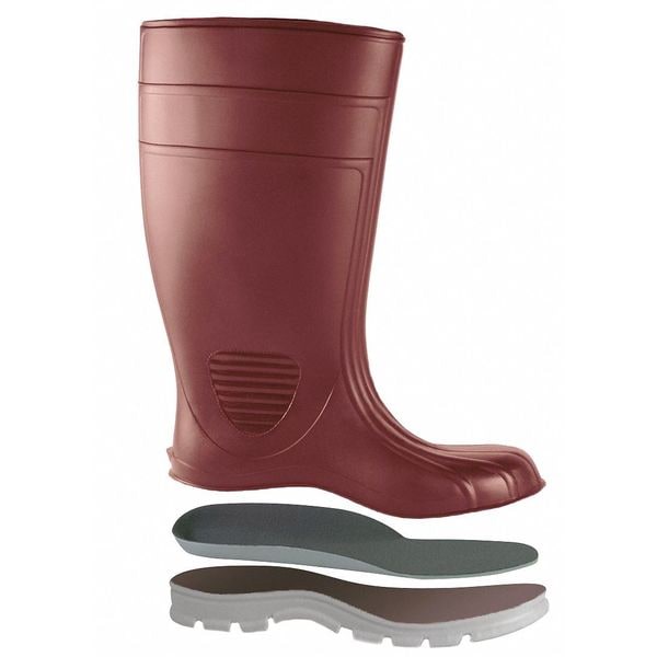 Zoro Select Men's Tall Rubber Boots, Steel Toe, 15" Height, Brick, 6 (Formerly Talon Trax) - 445L04