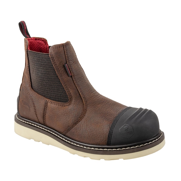 Avenger Safety Footwear Men's Carbon Nano-Fiber Toe WEDGE ROMEO CN PR, MENS PR, Brown, 9.5, Medium, A7505 - A7505-9.5M