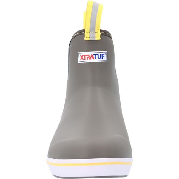 Xtratuf Ankle Deck Boot, 12 M, Leather, 6 in H, Gray - 22735