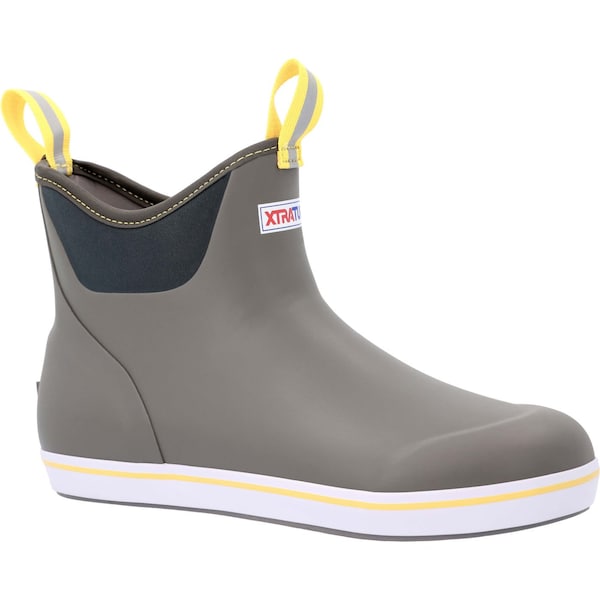 Xtratuf Ankle Deck Boot, 12 M, Leather, 6 in H, Gray - 22735