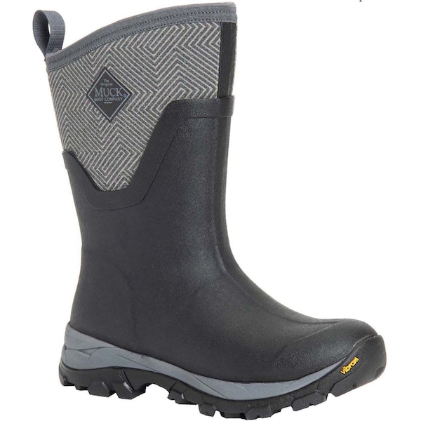 Muck Boot Co Women's Arctic Ice Mid Rubber Boot, Plain Toe, 12" Height, Black, 8 - ASVMA101 M  080