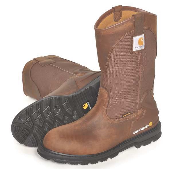 Carhartt Men's Wellington Boot, 11 W, Leather, 11 in H, Brown, CMP1100 - CMP1100 11W