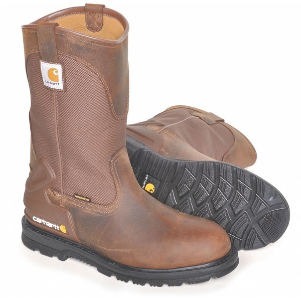 Carhartt Men's Wellington Boot, 11 W, Leather, 11 in H, Brown, CMP1100 - CMP1100 11W