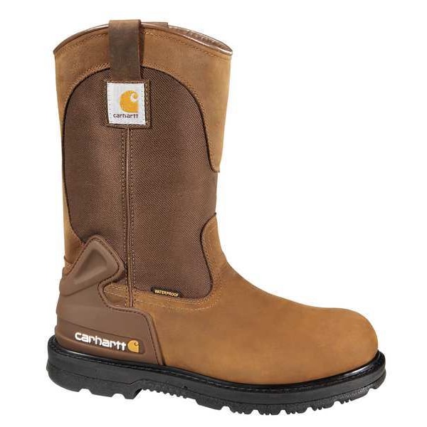 Carhartt Men's Wellington Boot, 11 W, Leather, 11 in H, Brown, CMP1100 - CMP1100 11W