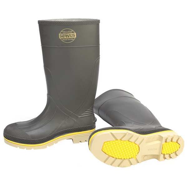 Honeywell Servus Men's Rubber Boot, 9 Steel Toe, 15" H, Gray, 75105 - 75105/9