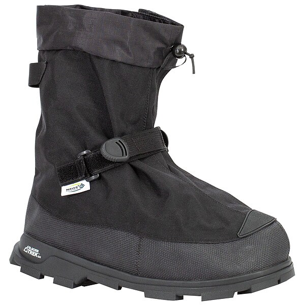 Neos Overshoes, Plain Toe, 11 in Height, Cleated Sole, Black, L - VNG1HEEL-BLK-LRG