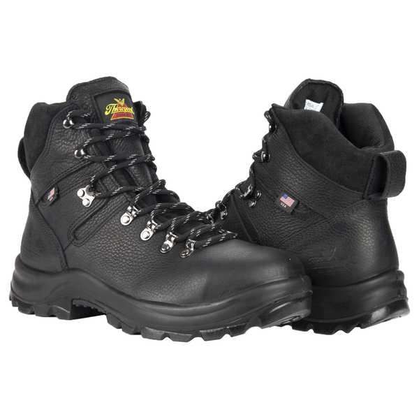 Thorogood Shoes Men's 6-Inch Work Boot, 12 EEE, Steel Toe, 6 in H, Black, 804-6365 - 804-6365 3E 12
