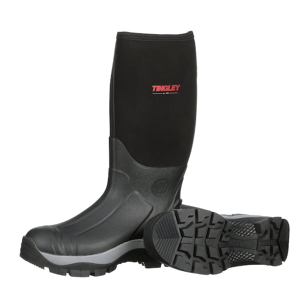 Tingley Men's Insulated Tall Rubber Boots, 11 Half Rubber-Neoprene, Black - 80151
