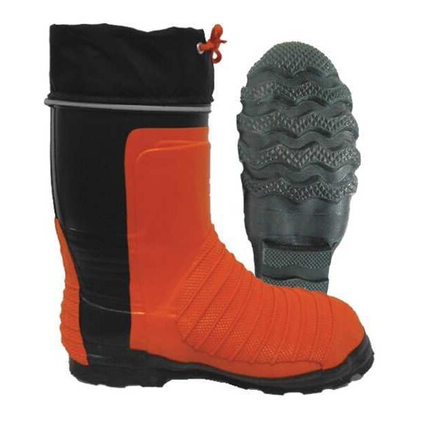 Alliance Mercantile Unisex Boots, Steel Toe, NBR Rubber Upper, NBR Rubber Outsole, Pull On, Orange/Black, 11 D - VW40-11