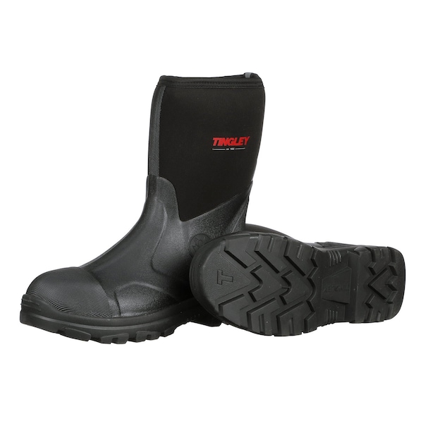 Tingley Men's Rubber Boot, 11 Half Rubber-Neoprene, Black - 87127