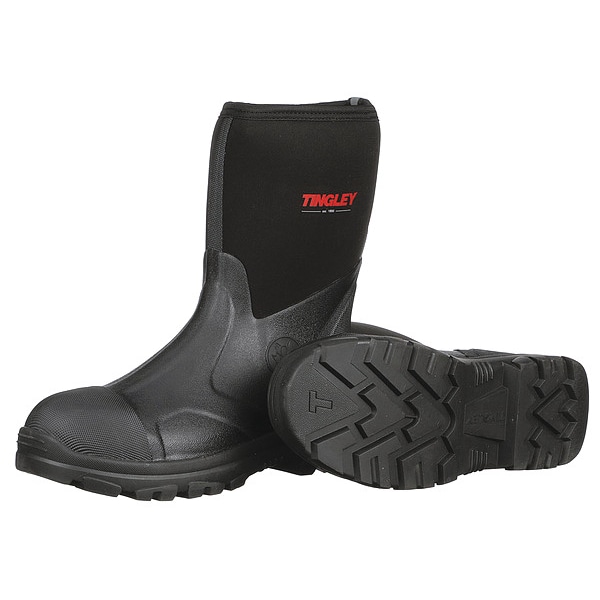 Tingley Men's Rubber Boot, 11 Half Rubber-Neoprene, Black - 87127