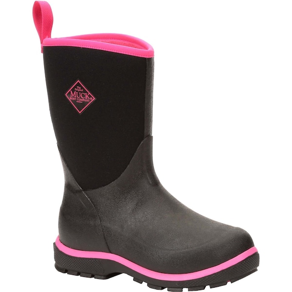 Muck Boot Co Youth Element Kids Rubber Boot, Plain Toe, 10" Height, Pink, 6 - KEL401   M  060