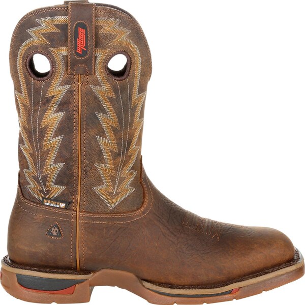 Rocky Long Range, Men's Composite Toe Western Work Boot, Distressed Brown, 12, M, RKW0303 - RKW0303