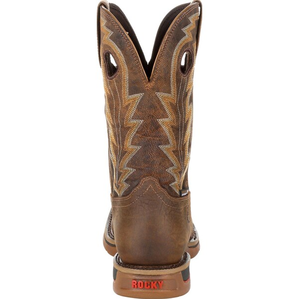 Rocky Long Range, Men's Composite Toe Western Work Boot, Distressed Brown, 12, M, RKW0303 - RKW0303