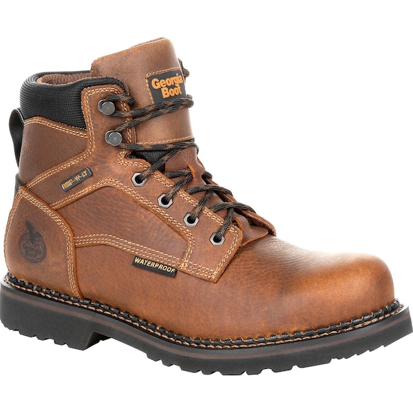 Georgia Boot Men's Waterproof Work Boot, 11 M, Steel Toe, 6 in H, Brown, GB00317 - GB00317
