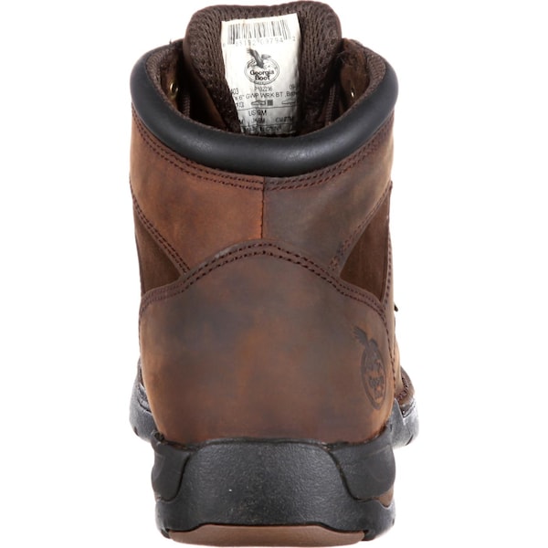 Georgia Boot Men's Waterproof Work Boot, 10 W, Steel Toe, 6 in H, Brown, G7603 - G7603