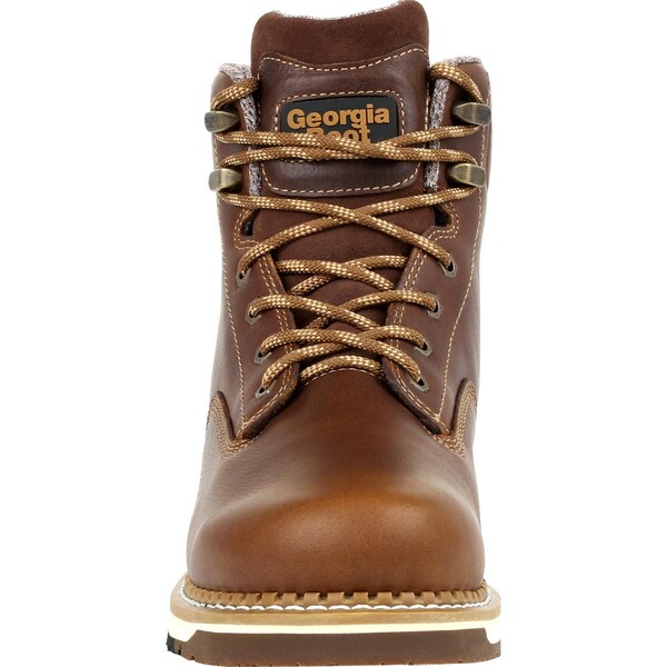 Georgia Boot Men's Wedge Waterproof Work Boot, 8 M, Steel Toe, 6 in H, Brown, GB00351 - GB00351