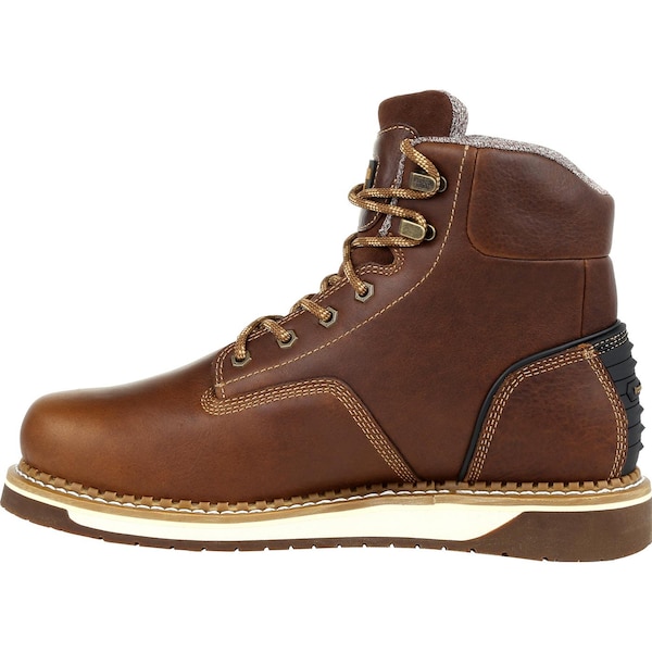 Georgia Boot Men's Wedge Waterproof Work Boot, 8 M, Steel Toe, 6 in H, Brown, GB00351 - GB00351