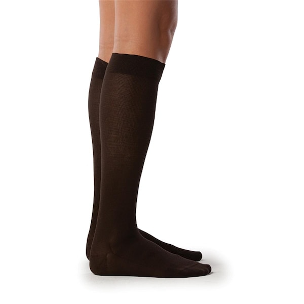 Sigvaris Sea Island Cotton 20-30mmHg Womens Closed Toe- Calf Socks - Black- Medium Large - 222CLSW99