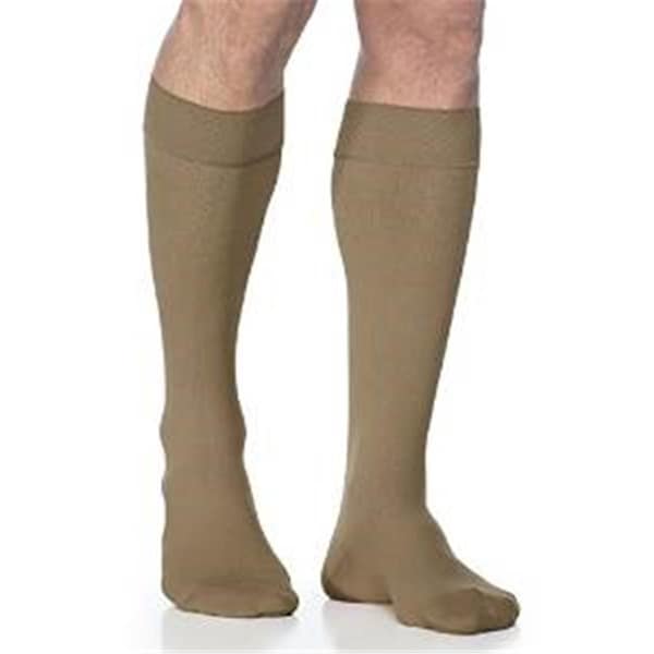 Sigvaris Midtown Microfiber 822CMLM32-S 20-30 mmHg Calf With Grip- Medium- Long - Tan-Khaki - 822CMLM32/S