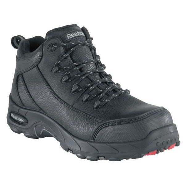 Reebok Women's Athletic High-Top Shoe, Composite Toe, Leather Upper, Rubber Outsole, Lace Up, Black, 7 M - RB455