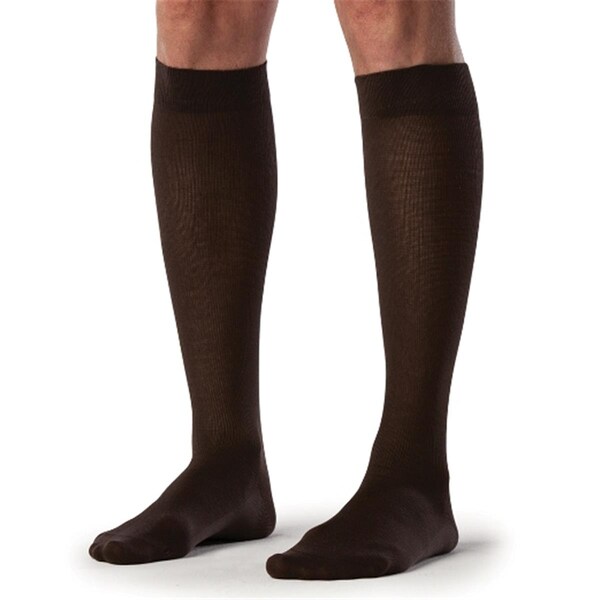 Sigvaris Sea Island Cotton 20-30mmHg Mens Closed Toe- Calf Socks - Black- Medium Large - 222CMLM99