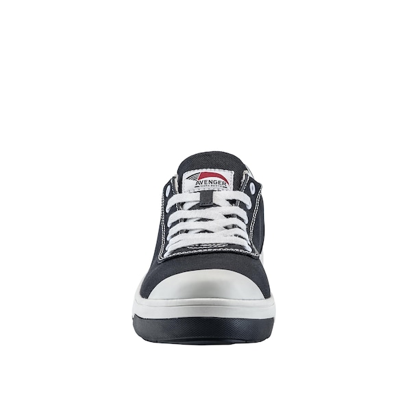Avenger Safety Footwear Women's Aluminum Toe Low-Top Athletic Work Shoe, Black, White, 6, Medium, A360 - A360-6M