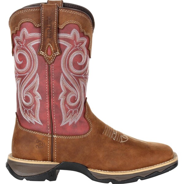 Durango Women's Western Boot, 9.5 M, Leather, 10 in H, Briar Brown/Rusty Red - DRD0349