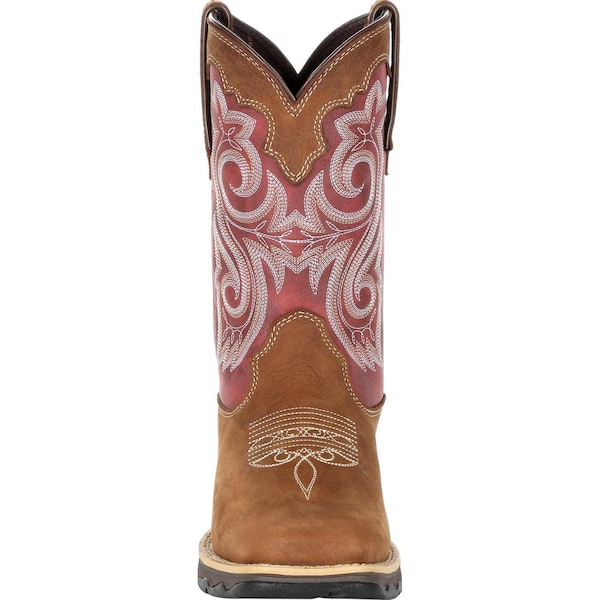Durango Women's Western Boot, 9.5 M, Leather, 10 in H, Briar Brown/Rusty Red - DRD0349