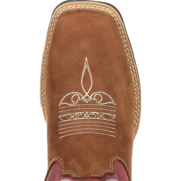 Durango Women's Western Boot, 9.5 M, Leather, 10 in H, Briar Brown/Rusty Red - DRD0349