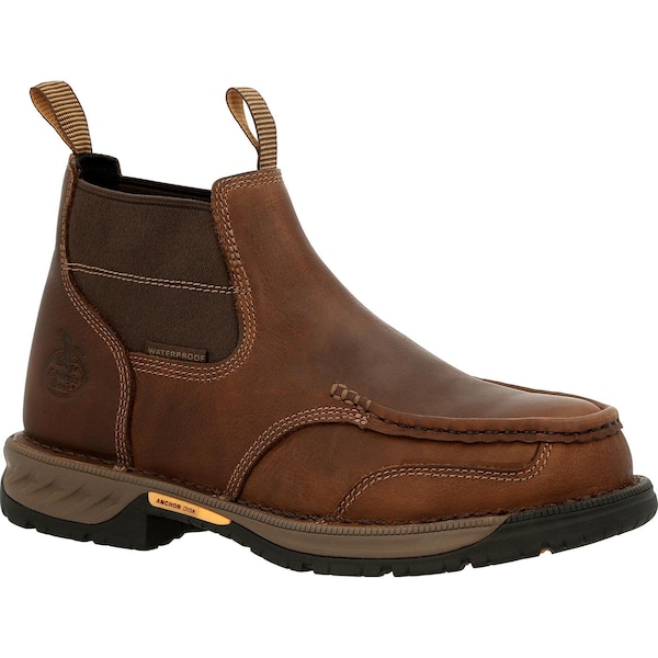 Georgia Boot Men's Waterproof Chelsea Work Boot, 10 M, Steel Toe, 5 in H, Brown, GB00440 - GB00440  M  100