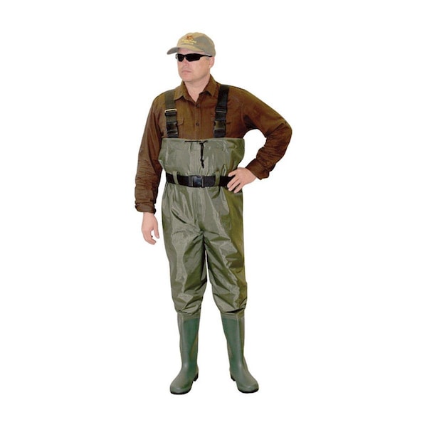 Caddis Unisex PVC Chest Wader, Green - Size 8 - CA5405