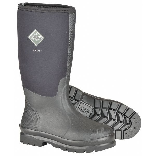 Muck Boot Co Men's Muck Chore Rubber Boot, Plain Toe, 16" Height, Black, 11 - CHH-000A/11