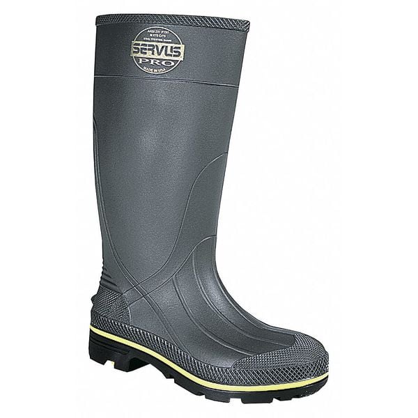 Honeywell Servus Men's Rubber Boot, 8 Steel Toe, 15" H, Gray, 75101 - 75101/8