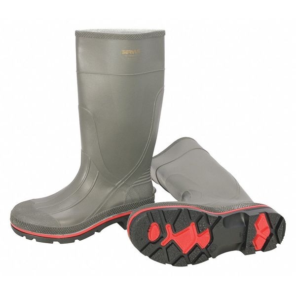 Honeywell Servus Men's Rubber Boot, 8 Steel Toe, 15" H, Gray, 75101 - 75101/8